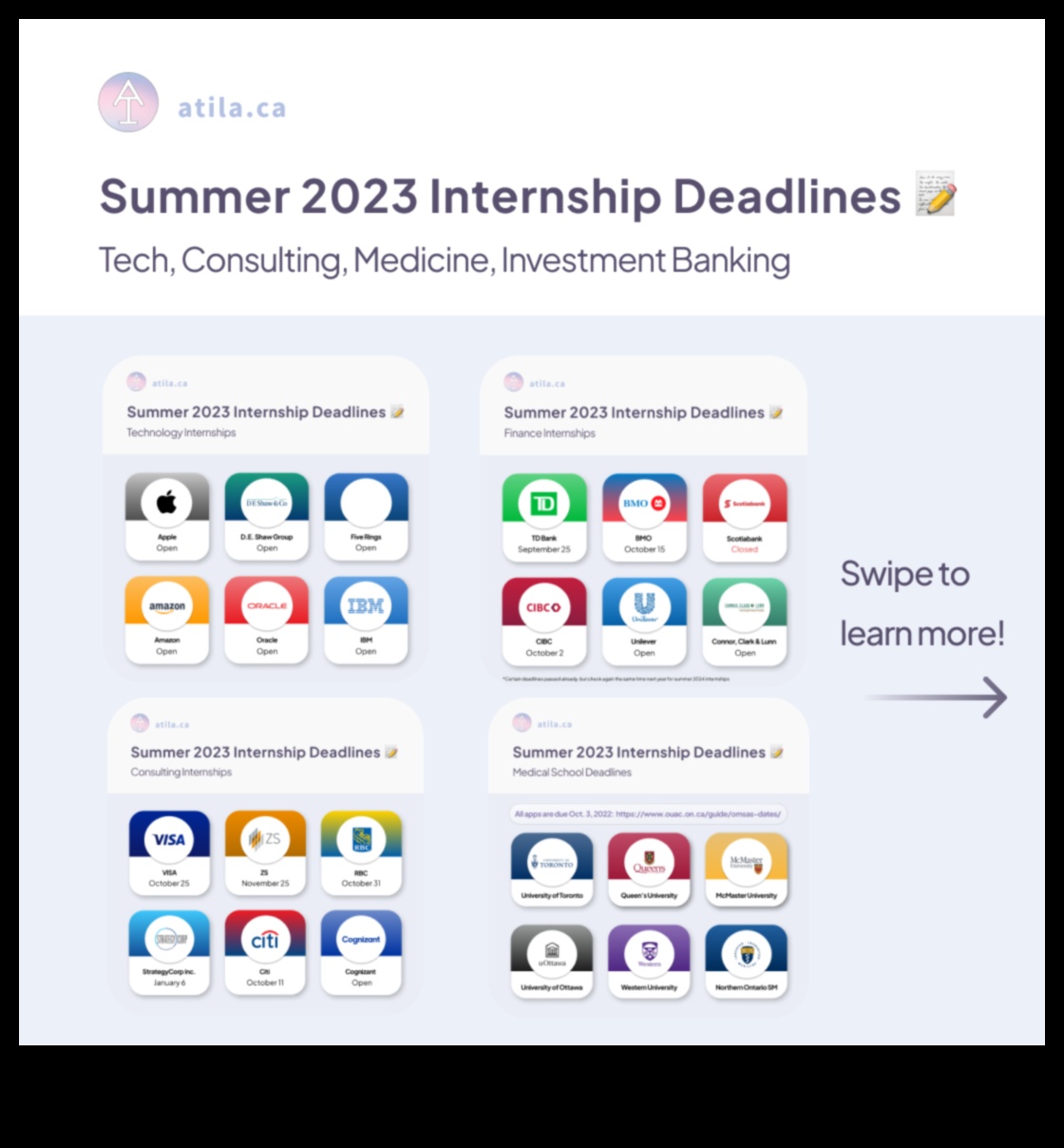 when do summer internship applications open