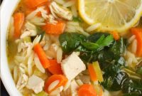 Bright Lemon Chicken Orzo Soup