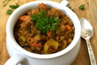 Hearty Green Lentil Spinach Soup