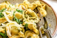 Speedy Cheesy Pesto Tortellini Dinner