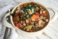 Hearty Smoky Farro Soup with Kale and Chickpeas