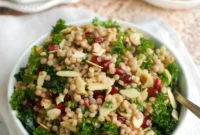 Jeweled Kale Couscous Pomegranate Salad