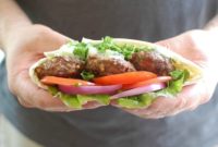 Vibrant Mediterranean Burger with Cooling Mint Yogurt