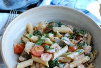 Zesty Shrimp Kale and Artichoke Pasta