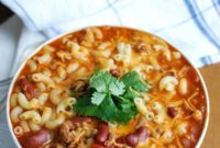 Hearty Slow Cooker Turkey Chili Mac and Cheese