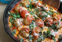 One-Pan Tomato Basil Meatballs