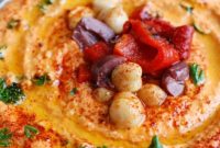 Creamy Roasted Red Pepper and Greek Yogurt Hummus