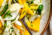 Quick Tropical Mango Cabbage Slaw