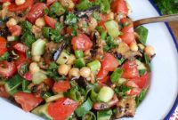 Vibrant Mediterranean Eggplant Chickpea Salad