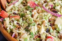 Tangy Goat Cheese, Crisp Apple & Shaved Brussels Sprout Salad