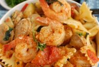 Spicy Bayou Chicken Sausage and Shrimp Pasta