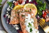 Zesty Greek Salmon Skillet