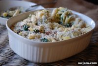 Golden Panko Spinach Artichoke Pasta