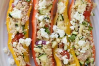 Flavorful Mediterranean Tuna Couscous Stuffed Bell Peppers