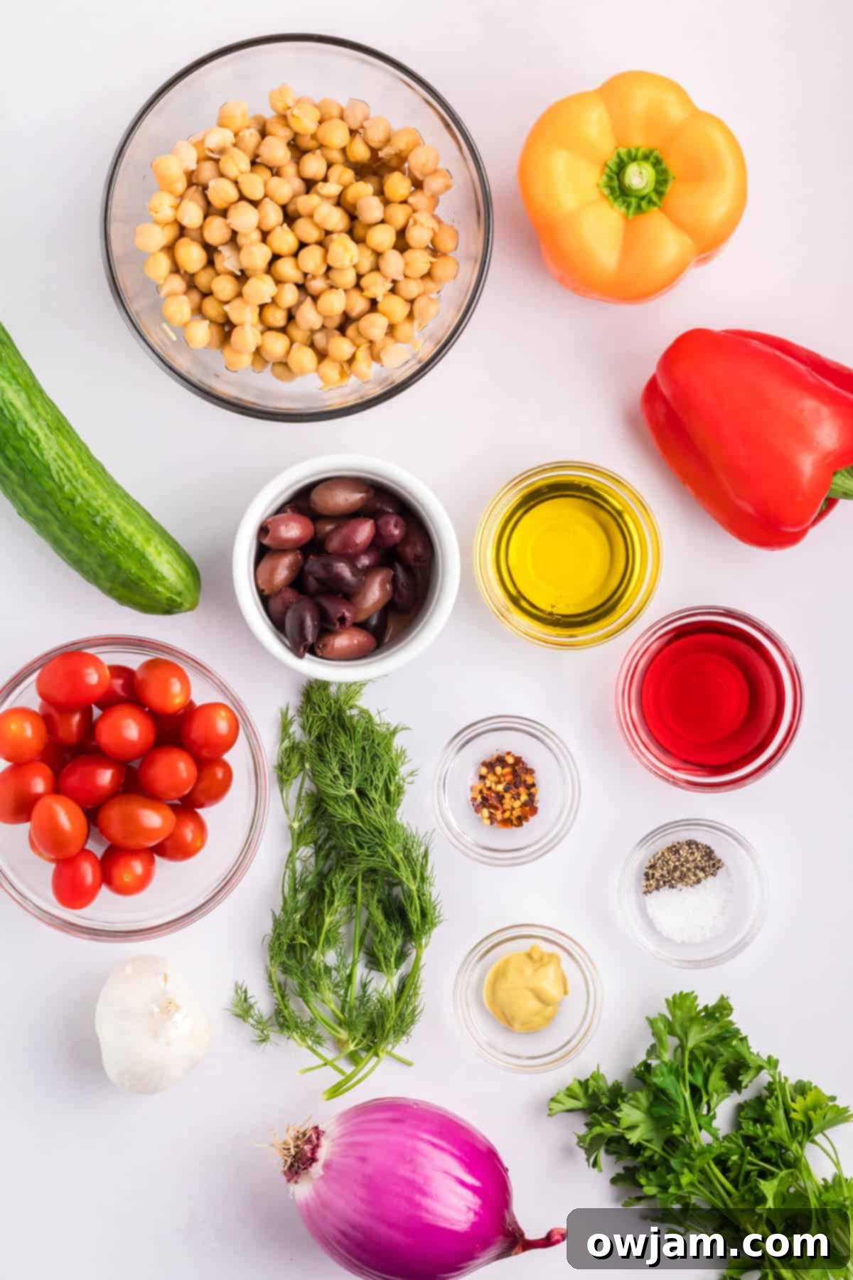 Vibrant Mediterranean Chickpea Medley 3 Mediterranean Chickpea Salad ingredients