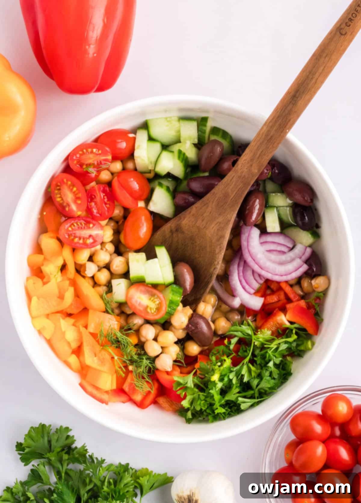 Vibrant Mediterranean Chickpea Medley 7 Mediterranean Chickpea Salad Image dressing added into ingredients