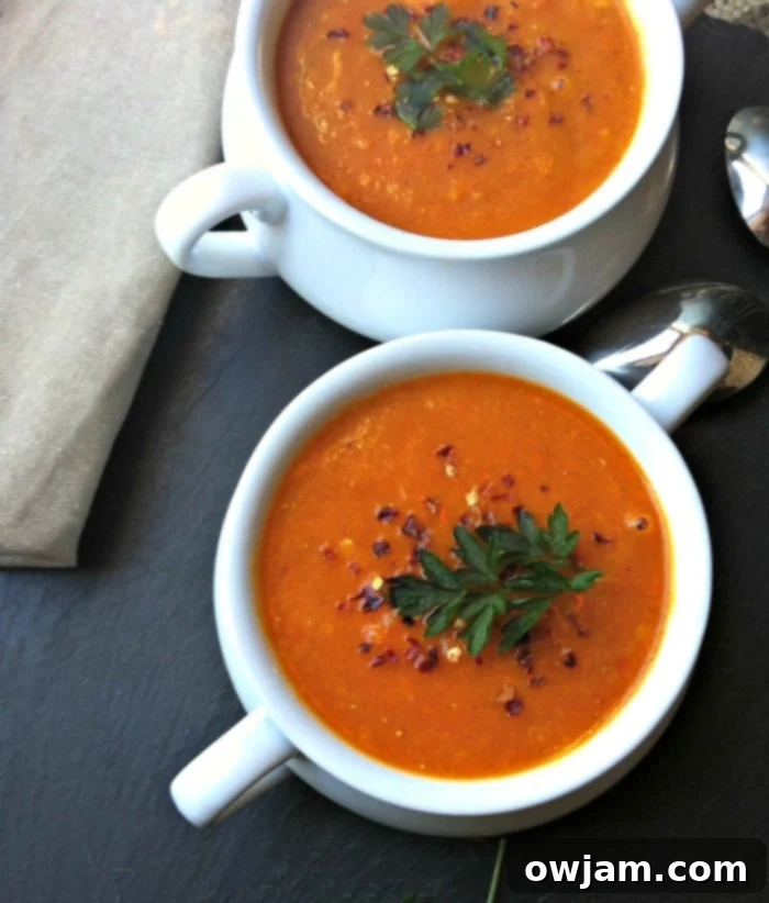 Velvety Coconut Lentil Bliss 3 Close-up of Red Lentil Coconut Soup simmering in a pot, showcasing its rich texture.