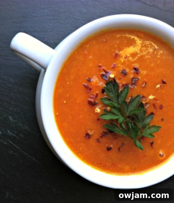 Velvety Coconut Lentil Bliss 4 A flat lay of fresh and pantry ingredients for Red Lentil Coconut Soup, including vegetables, spices, and cans.