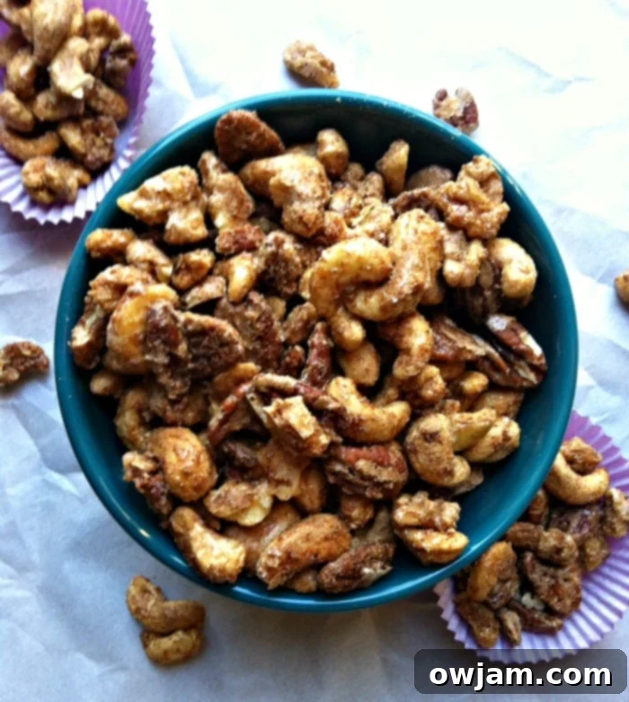 Sweet Heat Nut Medley 2 Sweet and Spicy Nut Mix - close up of nuts in a bowl