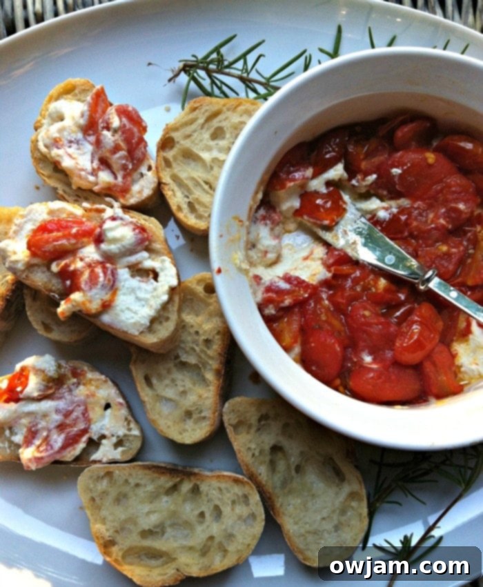 Roasted Tomato and whipped goat cheese spread