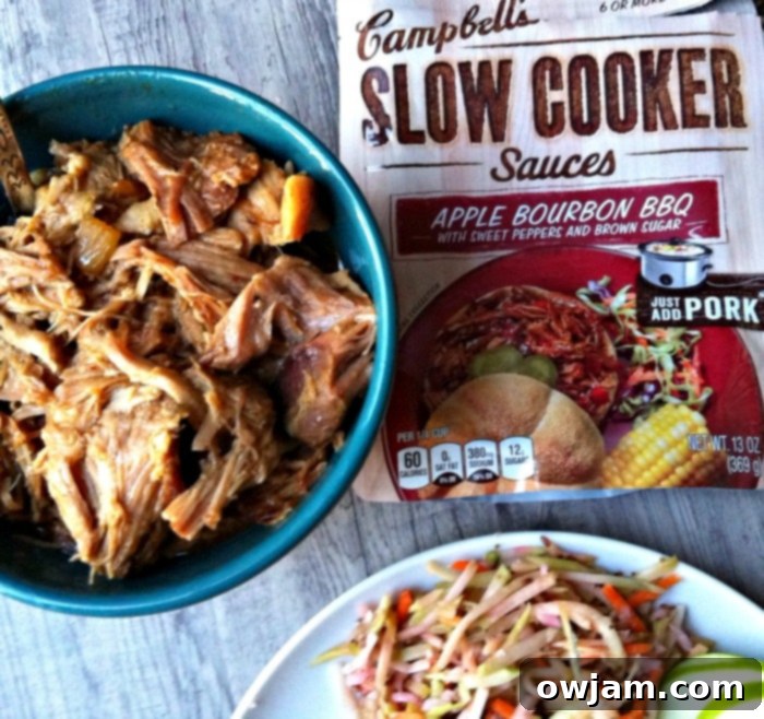 Apple Bourbon BBQ Pork ready to serve