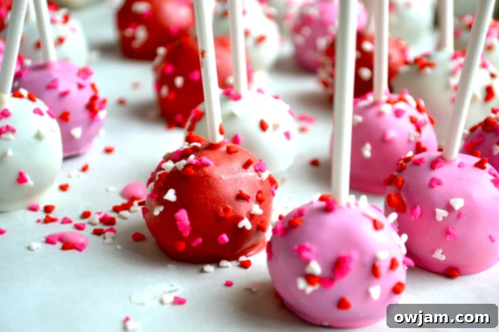 Stack of finished Oreo cake pops on a white plate, showcasing their simple elegance