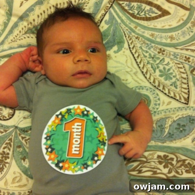 Baby Drew at one month old