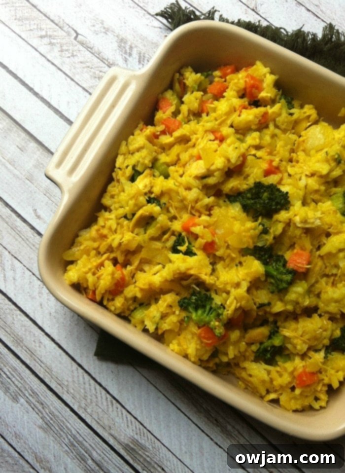 Golden Curried Chicken and Rice Feast 2 Curried Chicken and Rice Casserole in dish