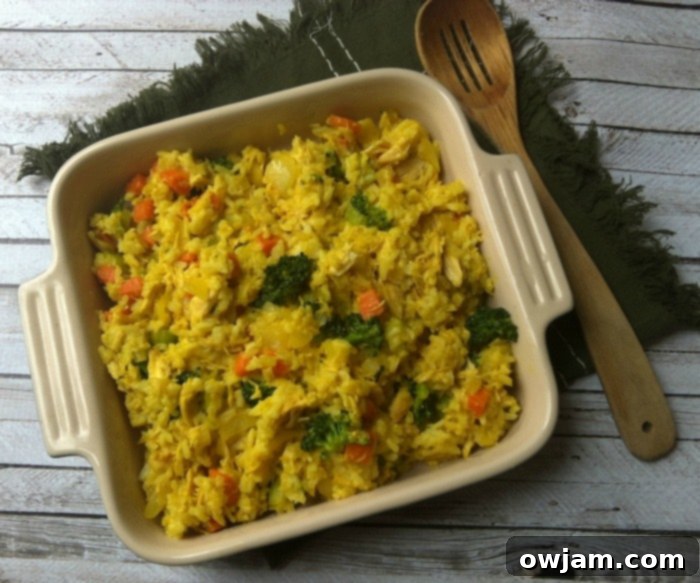 Golden Curried Chicken and Rice Feast 4 Curried Chicken and Rice Casserole with napkin
