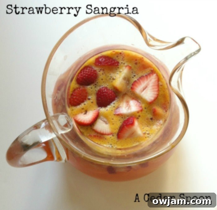 Refreshing Strawberry Sangria in a Pitcher