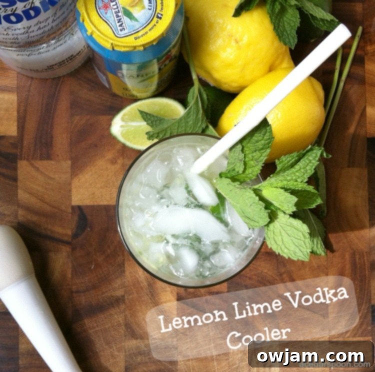 Zesty Lemon-Lime Vodka Refresher 2 Lemon Lime Vodka Cooler, a light and refreshing summer cocktail