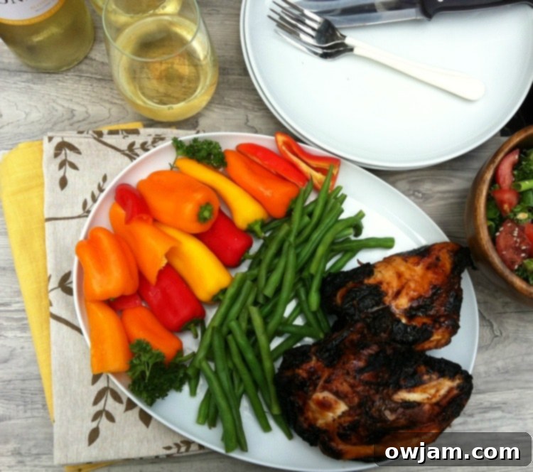 Spiced Honey Lime Grilled Chicken with grilled vegetables