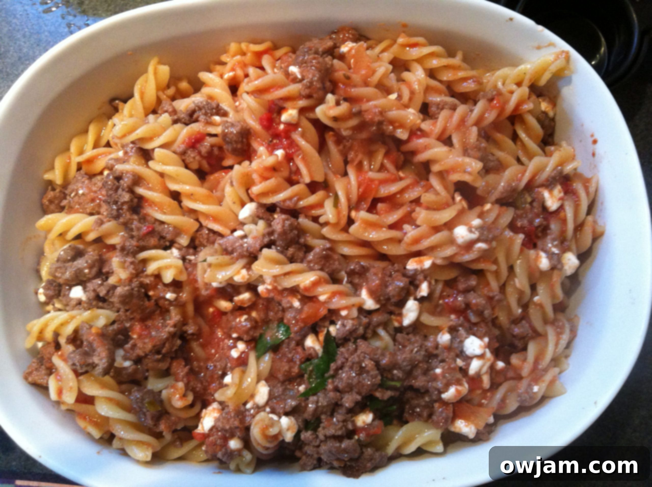 Easy Italian Pasta Bake, hot and bubbling from the oven - a true comfort food!