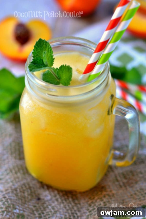 3 Ingredient Coconut Peach Cooler