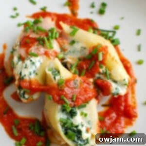 Delicious Stuffed Shells 6 Classic Stuffed Shells, a delicious and cheesy baked pasta dish.