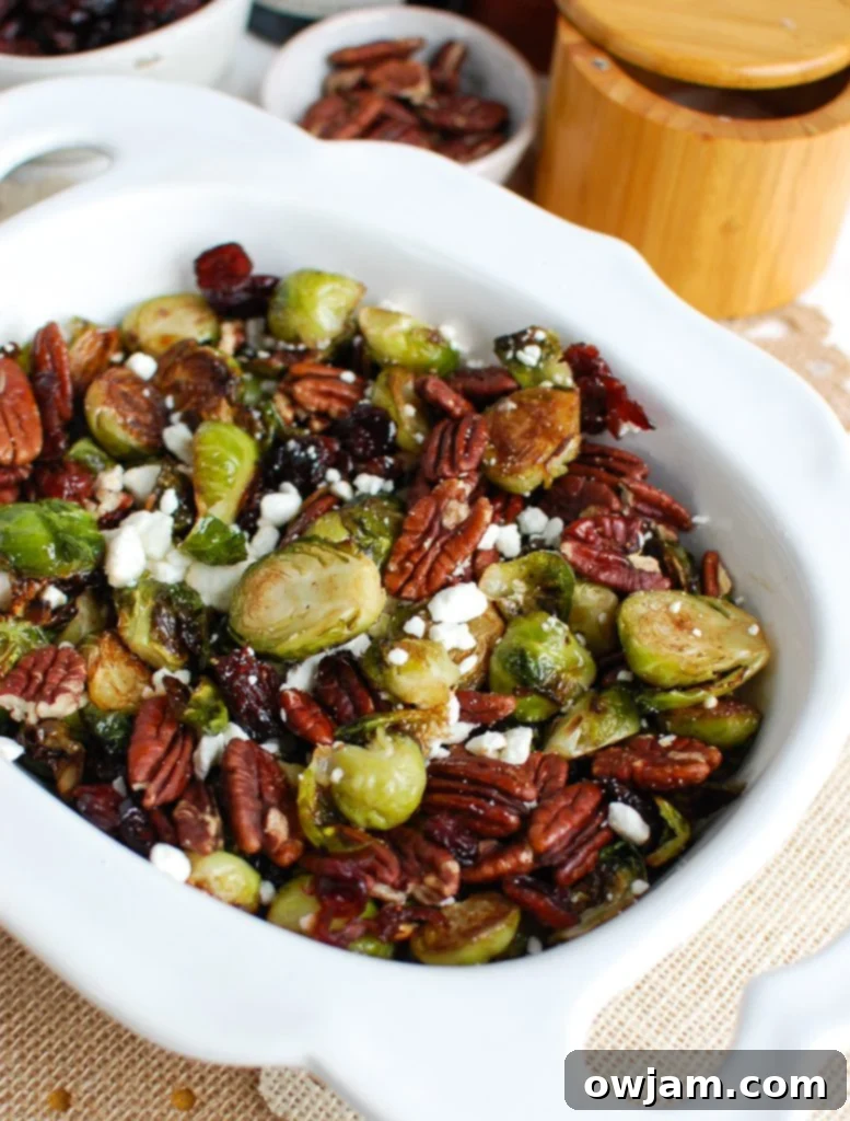 Brussels Sprouts with Cranberries with goat cheese