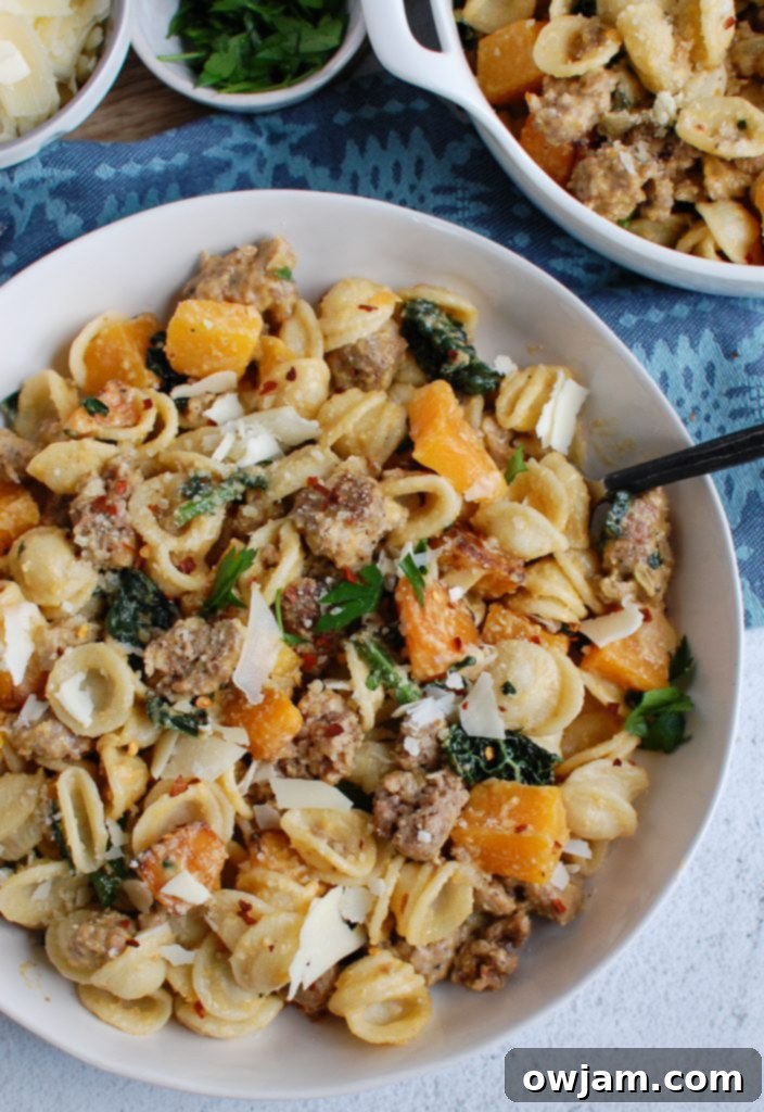 Velvety Butternut Pasta 4 Butternut Squash Pasta with fork