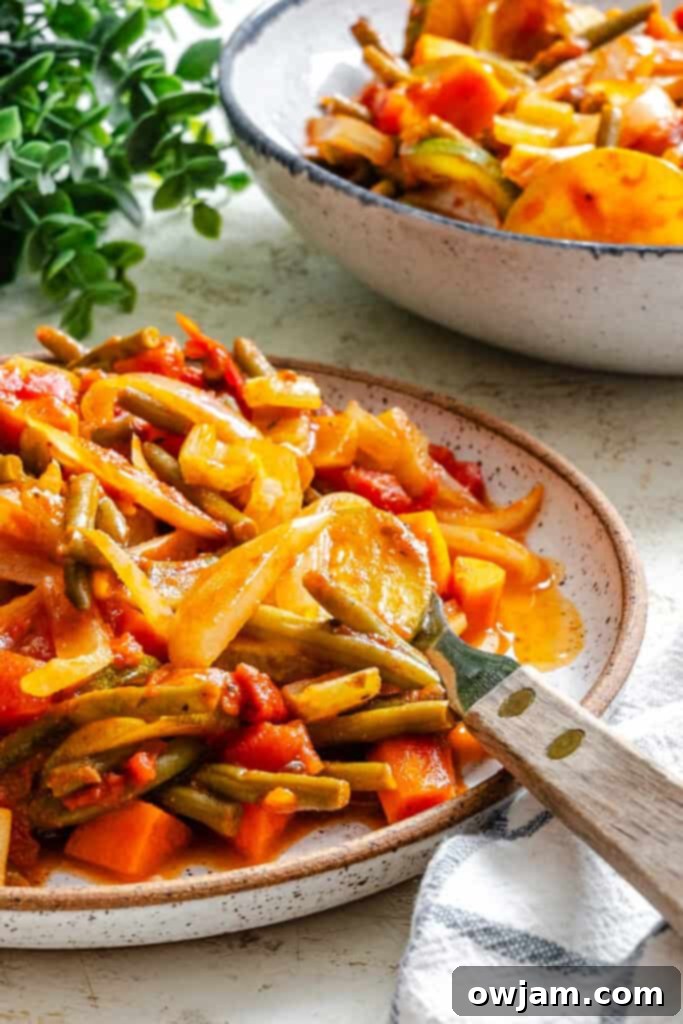 Lebanese Garden Delights 5 Lebanese Vegetables with a serving spoon