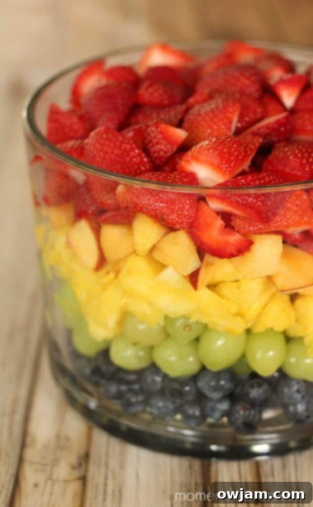 Layered Rainbow Fruit Salad