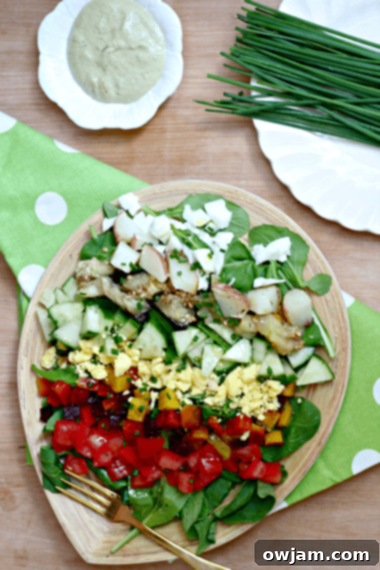 Rainbow Sabich Salad with Spicy Tahini Dressing