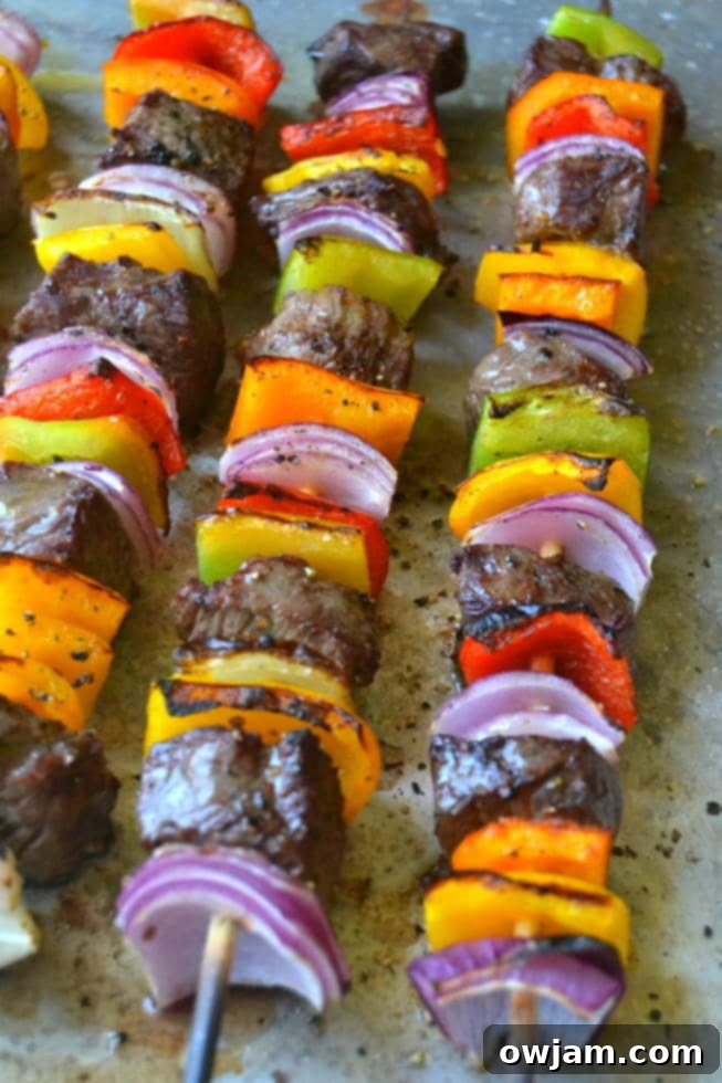 Steak Fajita Skewers with Cilantro Pesto