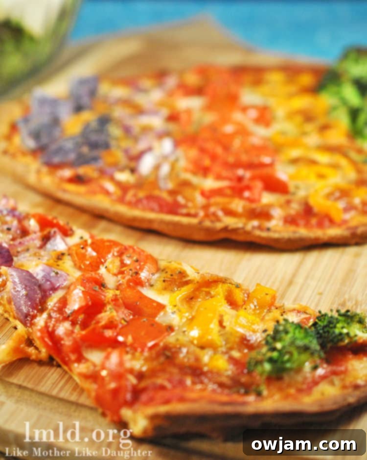 Rainbow Vegetable Pizza