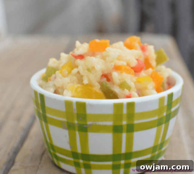 Slow Cooker Rainbow Risotto with Peppers