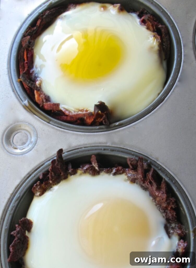 Eggs in Sweet Potato Apple Nests