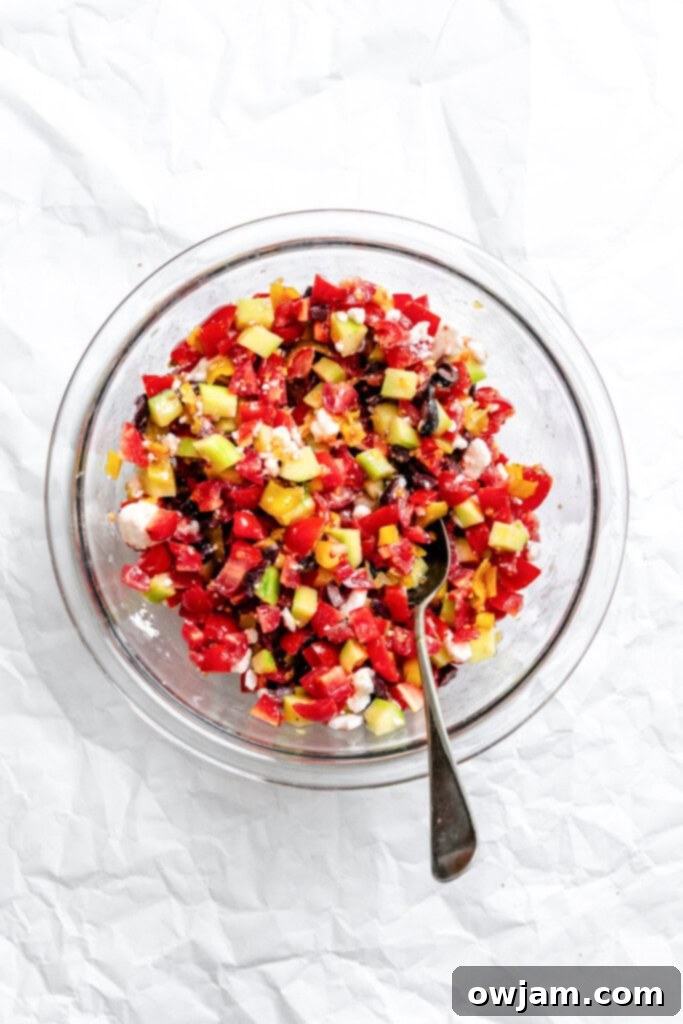 Loaded Hummus Pitas greek salad in a bowl 