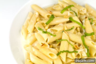 Gourmet Gorgonzola and Pine Nut Pasta, quick and delicious for a special meal