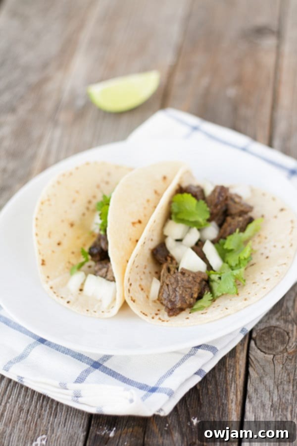 Authentic simple street tacos with minimal toppings
