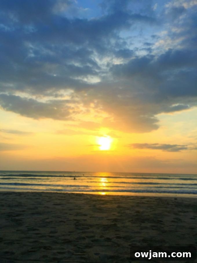 Vibrant sunset over Tamarindo beach