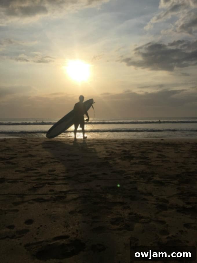 Surfer riding a wave in Tamarindo