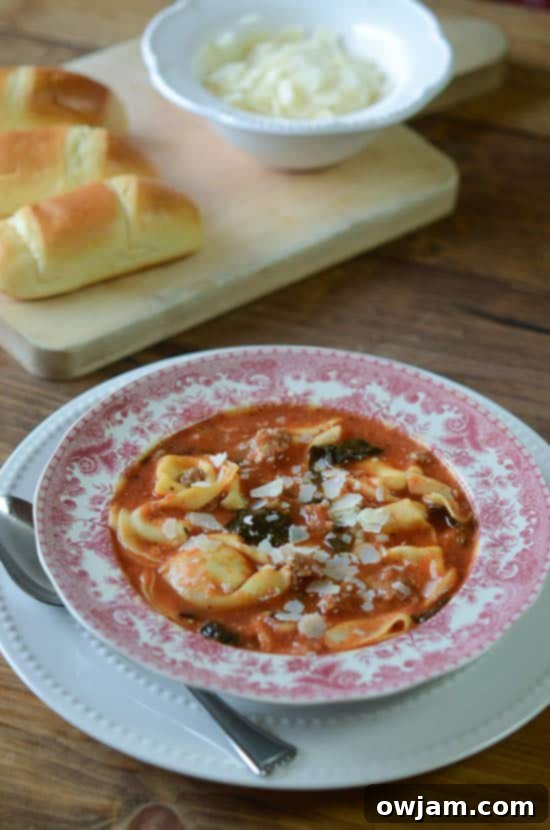 Sausage Tortellini Soup with Kale